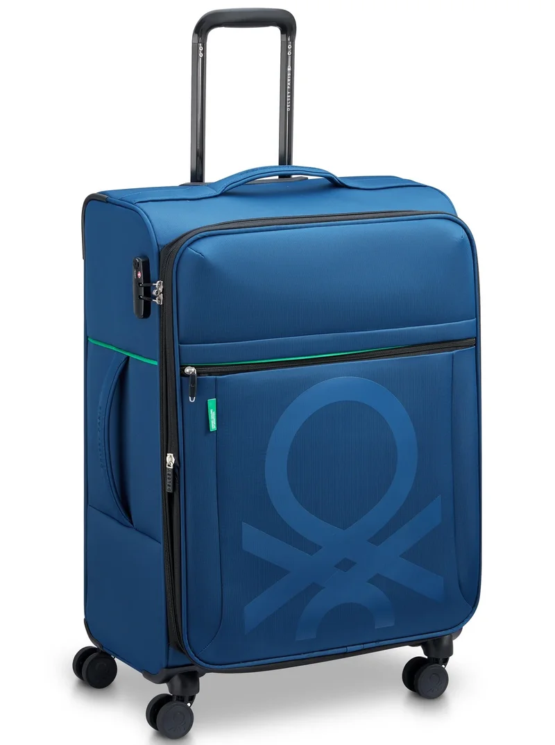 UNITED COLORS OF BENETTON  Color Block 69 Cm 4-Double Wheeled Softside Expandable Check-In Luggage Trolley Case - Navy  | Best Price UAE